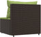 vidaXL - Tuinmiddenbank - met - kussens - poly - rattan - bruin