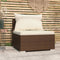 vidaXL - Tuinmiddenbank - met - kussens - poly - rattan - bruin