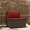 vidaXL - Tuinmiddenbank - met - kussens - poly - rattan - bruin