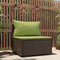 vidaXL - Tuinmiddenbank - met - kussens - poly - rattan - bruin