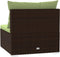 vidaXL - Tuinmiddenbank - met - kussens - poly - rattan - bruin
