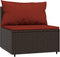 vidaXL - Tuinmiddenbank - met - kussens - poly - rattan - bruin