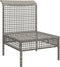 vidaXL - Tuinmiddenbank - met - kussens - poly - rattan - grijs