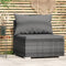 vidaXL - Tuinmiddenbank - met - kussens - poly - rattan - grijs
