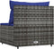 vidaXL - Tuinmiddenbank - met - kussens - poly - rattan - grijs