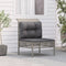 vidaXL - Tuinmiddenbank - met - kussens - poly - rattan - grijs