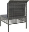 vidaXL - Tuinmiddenbank - met - kussens - poly - rattan - grijs