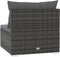 vidaXL - Tuinmiddenbank - met - kussens - poly - rattan - grijs
