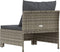 vidaXL - Tuinmiddenbank - met - kussens - poly - rattan - grijs