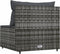 vidaXL - Tuinmiddenbank - met - kussens - poly - rattan - grijs