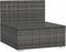vidaXL - Tuinmiddenbank - met - kussens - poly - rattan - grijs