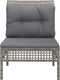 vidaXL - Tuinmiddenbank - met - kussens - poly - rattan - grijs