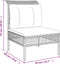 vidaXL - Tuinmiddenbank - met - kussens - poly - rattan - grijs