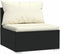 vidaXL - Tuinmiddenbank - met - kussens - poly - rattan - zwart
