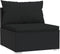 vidaXL - Tuinmiddenbank - met - kussens - poly - rattan - zwart
