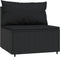 vidaXL - Tuinmiddenbank - met - kussens - poly - rattan - zwart