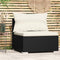 vidaXL - Tuinmiddenbank - met - kussens - poly - rattan - zwart