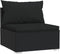 vidaXL - Tuinmiddenbank - met - kussens - poly - rattan - zwart