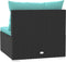 vidaXL - Tuinmiddenbank - met - kussens - poly - rattan - zwart