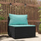 vidaXL - Tuinmiddenbank - met - kussens - poly - rattan - zwart