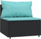 vidaXL - Tuinmiddenbank - met - kussens - poly - rattan - zwart