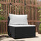 vidaXL - Tuinmiddenbank - met - kussens - poly - rattan - zwart