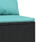 vidaXL - Tuinmiddenbank - met - kussens - poly - rattan - zwart