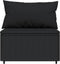 vidaXL - Tuinmiddenbank - met - kussens - poly - rattan - zwart