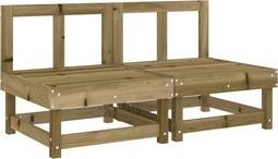 vidaXL - Tuinmiddenbanken - 2 - st - geïmpregneerd - grenenhout