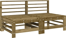 vidaXL - Tuinmiddenbanken - 2 - st - geïmpregneerd - grenenhout