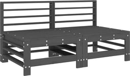 vidaXL - Tuinmiddenbanken - 2 - st - massief - grenenhout - grijs