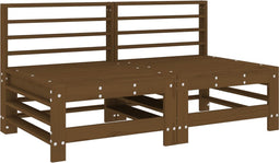 vidaXL - Tuinmiddenbanken - 2 - st - massief - grenenhout - honingbruin