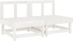 vidaXL - Tuinmiddenbanken - 2 - st - massief - grenenhout - wit