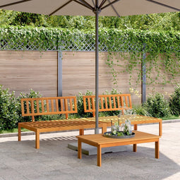vidaXL - Tuinmiddenbanken - 2 - st - pallet - massief - acaciahout