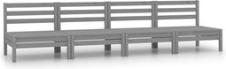 vidaXL - Tuinmiddenbanken - 4 - st - massief - grenenhout - grijs