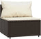 vidaXL - Tuinmiddenbanken - met - kussens - 2 - st - poly - rattan - bruin
