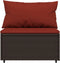 vidaXL - Tuinmiddenbanken - met - kussens - 2 - st - poly - rattan - bruin