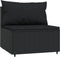 vidaXL - Tuinmiddenbanken - met - kussens - 2 - st - poly - rattan - zwart