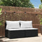 vidaXL - Tuinmiddenbanken - met - kussens - 2 - st - poly - rattan - zwart