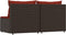 vidaXL - Tuinmiddenbanken - met - kussens - 2 - st - poly - rattan - bruin