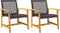 vidaXL - Tuinnstoelen - 2 - st - poly - rattan - en - acaciahout - zwart