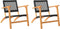 vidaXL - Tuinnstoelen - 2 - st - poly - rattan - en - acaciahout - zwart