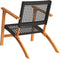 vidaXL - Tuinnstoelen - 2 - st - poly - rattan - en - acaciahout - zwart