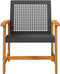 vidaXL - Tuinnstoelen - 2 - st - poly - rattan - en - acaciahout - zwart