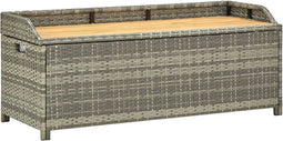 vidaXL - Tuinopbergbank - 120 - cm - poly - rattan - grijs