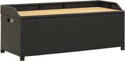 vidaXL - Tuinopbergbank - 120 - cm - poly - rattan - zwart
