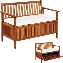 vidaXL - Tuinopslagbank - 120x63x84 - cm - massief - acaciahout