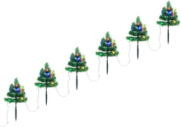 vidaXL - Tuinpadkerstbomen - 6 - st - met - meerkleurige - LED's - 45 - cm - PVC
