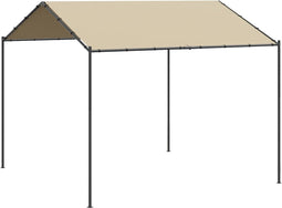 vidaXL - Tuinpaviljoen - 4x4 - m - staal - en - stof - beige
