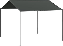 vidaXL - Tuinpaviljoen - 4x4 - m - staal - en - stof - antracietkleurig